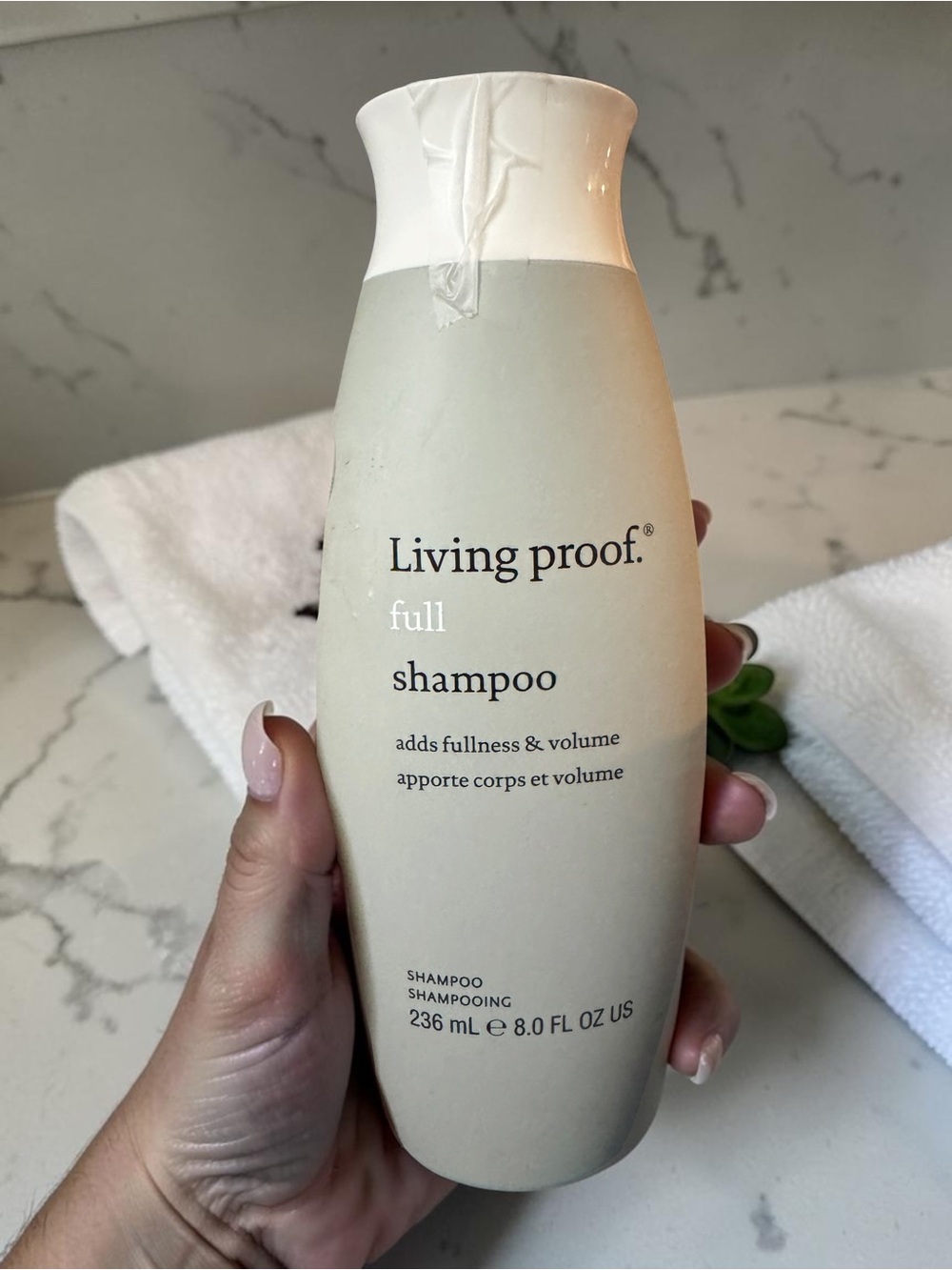 Living Proof Full Shampoo Beige and White Bottle